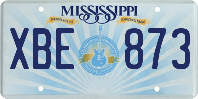 MS license plate XBE873
