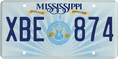 MS license plate XBE874