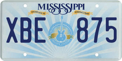 MS license plate XBE875