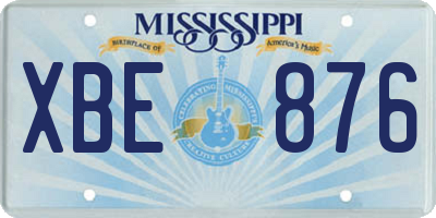 MS license plate XBE876