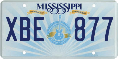 MS license plate XBE877
