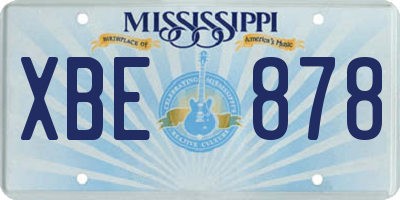 MS license plate XBE878