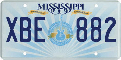MS license plate XBE882