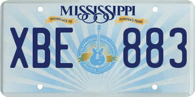 MS license plate XBE883