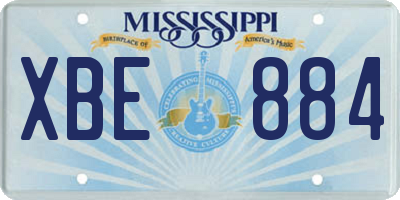 MS license plate XBE884