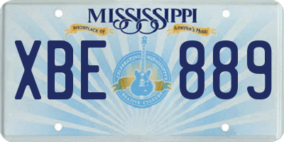 MS license plate XBE889