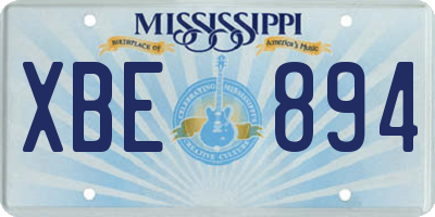 MS license plate XBE894