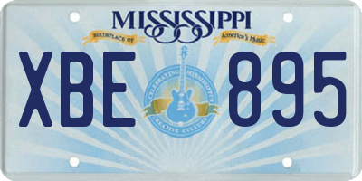 MS license plate XBE895
