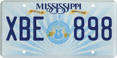 MS license plate XBE898