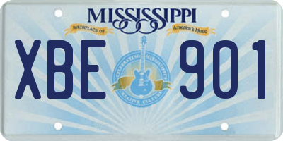 MS license plate XBE901