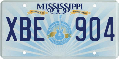 MS license plate XBE904