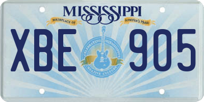 MS license plate XBE905