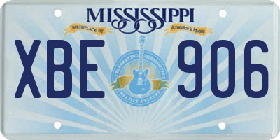 MS license plate XBE906