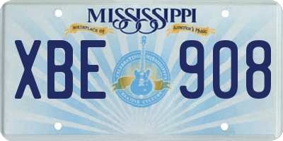 MS license plate XBE908