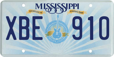 MS license plate XBE910
