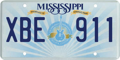 MS license plate XBE911