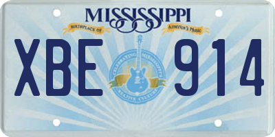 MS license plate XBE914