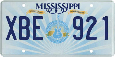 MS license plate XBE921
