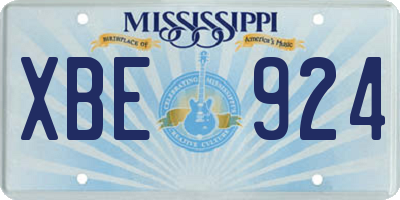 MS license plate XBE924