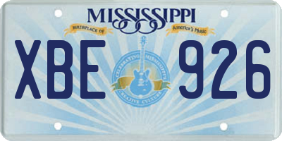 MS license plate XBE926