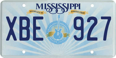 MS license plate XBE927