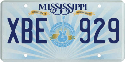 MS license plate XBE929