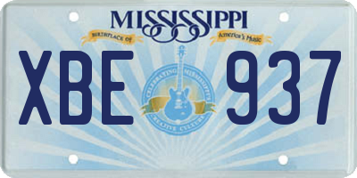 MS license plate XBE937