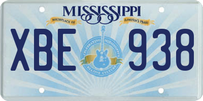 MS license plate XBE938