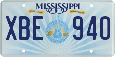 MS license plate XBE940