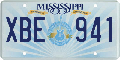 MS license plate XBE941