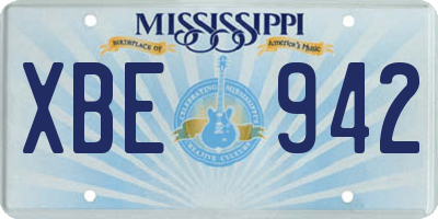 MS license plate XBE942