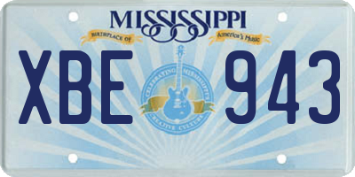 MS license plate XBE943