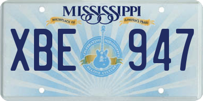 MS license plate XBE947