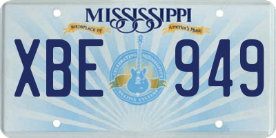 MS license plate XBE949