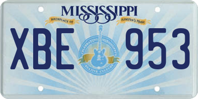 MS license plate XBE953