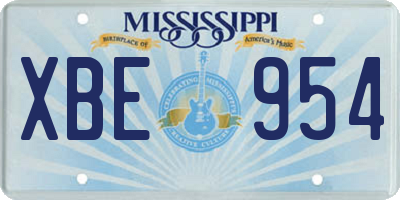 MS license plate XBE954