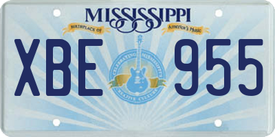 MS license plate XBE955