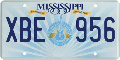 MS license plate XBE956