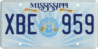 MS license plate XBE959