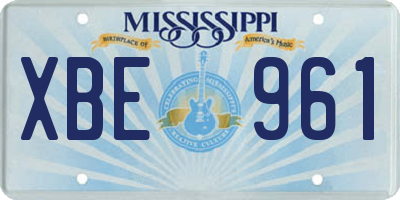MS license plate XBE961