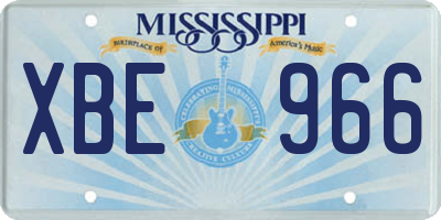 MS license plate XBE966