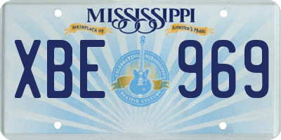 MS license plate XBE969