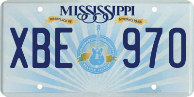 MS license plate XBE970