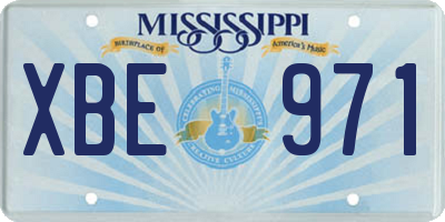 MS license plate XBE971