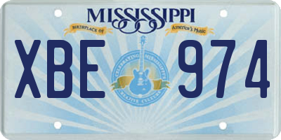 MS license plate XBE974