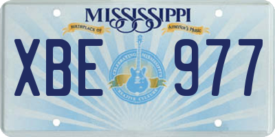 MS license plate XBE977