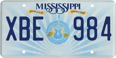 MS license plate XBE984