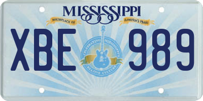 MS license plate XBE989