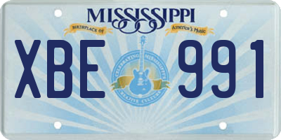 MS license plate XBE991