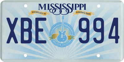 MS license plate XBE994